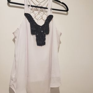 XOXO White & Black Blouse. Size XL.